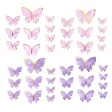 40PCS Butterfly Cake Toppers Cupcake Butterflies Toppers Cake Decoration for Birthday Wedding Home and kitchen Purple, Butterfly card *4 pack