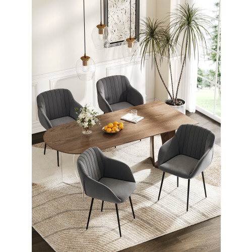 (Dark Grey, Set of 4) GOEURVANT Dining Chairs