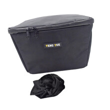 Electric Bike Basket Liner Sunproof Practical Black Bicycle Front Basket Bag 27cmx29cmx19cm Without Handle