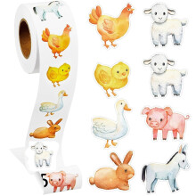 500pcs Cute Animal Stickers for Kids – Waterproof Vinyl, 1" Kawaii Stickers for Bottles, Phones, Laptops, Books – Bulk Party Favors Compatible