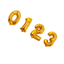Golden Foil Number Balloons 16 Inch