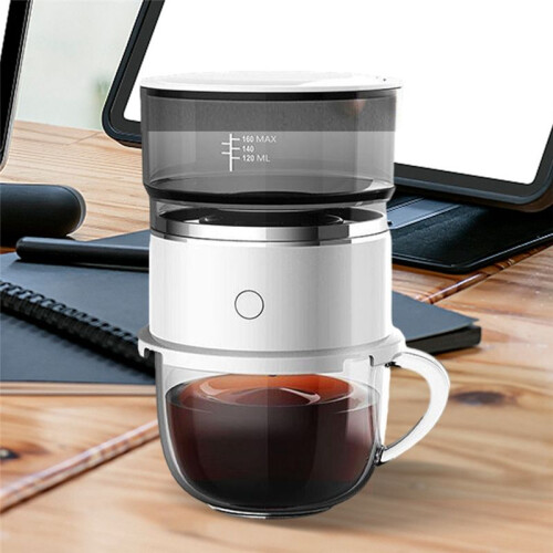 Portable Hand-Pressed Coffee Maker with Stainless Steel Filter Automatic Drip for Travel, Camping, Office 2