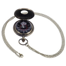Alloy Pocket Watch Necklace with Roman Numeral Design, 3.5 Inch Pendant Chain for Men and Women