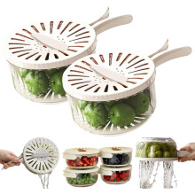 2-in-1 Draining and Preservation Basket | Multi Purpose Fruit Washing Bowl with Strainer & Lid for Kitchen, Fridge, Picnic & Camping
