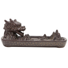 Waterfall Smoke Effect Backflow Incense Burner Dragon Design Ceramic Art Decor for Meditation Aid Home Zen Decor Supports Relaxation and Stress Relief