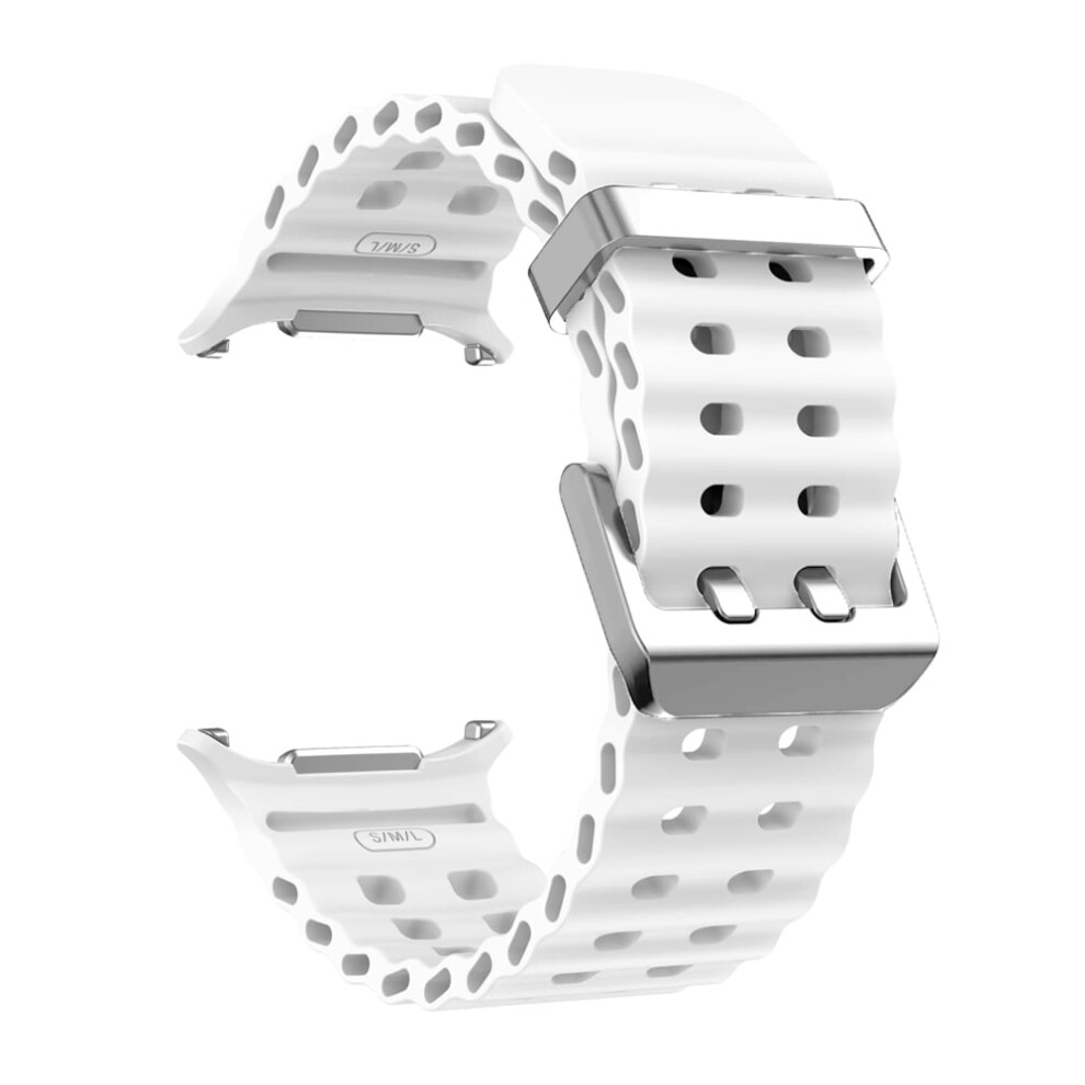 Original Marine Silicone Sport Bracelet For Samsung Galaxy Watch Ultra 47Mm Â Compatible With Galaxy Watch 7 Ultra (White) White 9181073482823