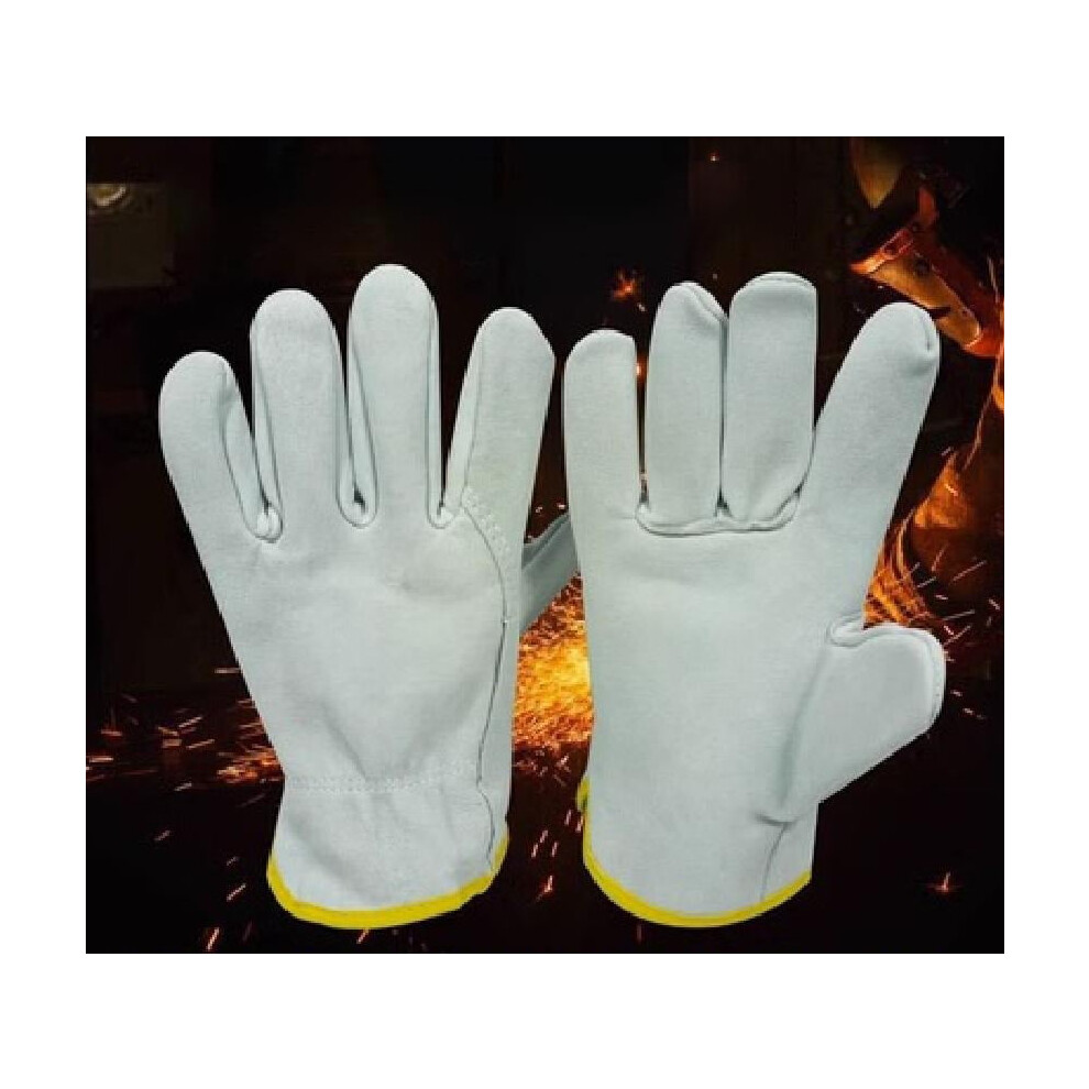 Cowhide Welding Gloves, Anti-Scalding & Wear-Resistant, Soft Leather, Durable Thickened Work Gloves For Construction Site 9181073482861