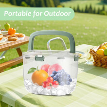 6.7L Ice Buckets for Parties with Lid,Clear Ice Bucket for Outdoor Camping,Plastic Ice Block Storage Bin for Kitchen