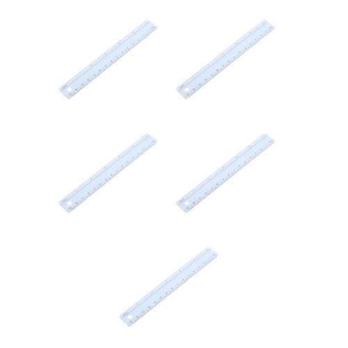 5Pcs Aluminum Alloy Straight Ruler Measuring Tool for Students
