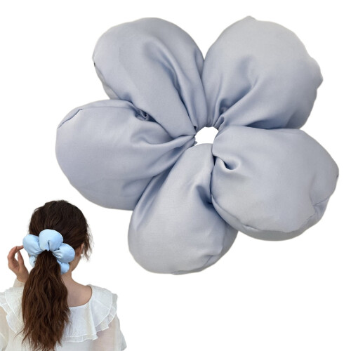 3D Flower Hair Scrunchie Thick Oversized Ponytail Holder 1