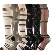 Compression Socks for Women Circulation Knee High 6 Pairs for Nurses, Running, Travel, Athletic，Christmas Day Gifts，S/M Style 31