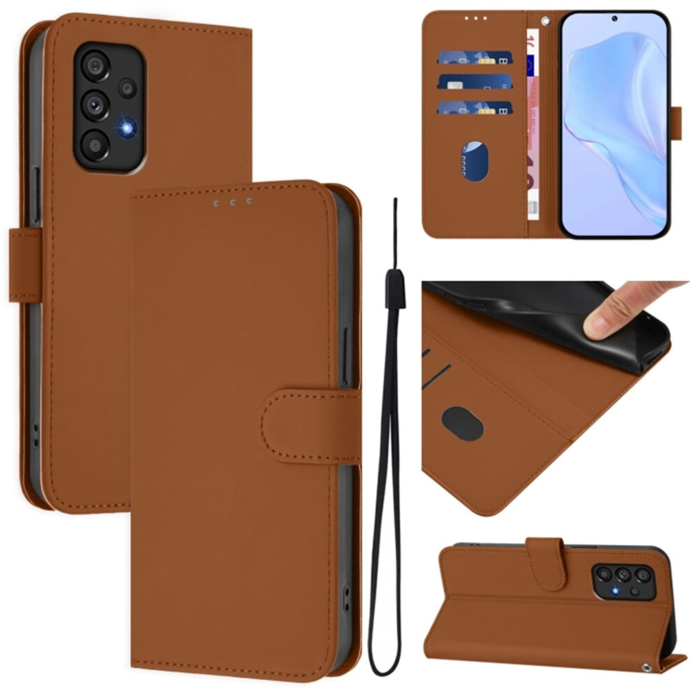 Wallet Case Compatible With Samsung Galaxy A33 5G Â Pu Leather Magnetic Flip Folio, 3-Card Slot & Wrist Strap, Brown 9313598249746