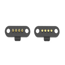 1Pair Magnetic Pogo Pin Connector, 12V 1A, 2.5mm Spring-Loaded, DC Power Socket, 60g Force, Waterproof Brass, Compatible with DIY Electronics
