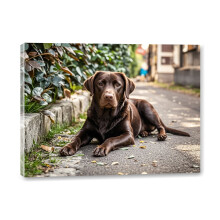 Chocolate Labrador Retriever Canvas Wall Art 12x16 Inch