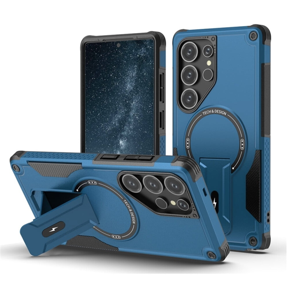 Samsung Galaxy S25 Ultra 5G Case Â Magsafe Compatible, Military-Grade Shockproof Tpu With Built-In Stand, Blue 9313598249524