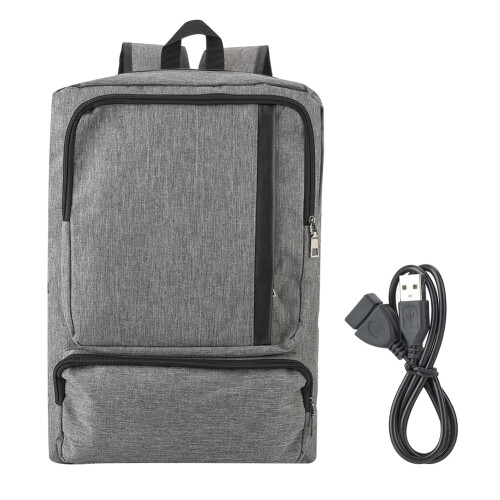 Compact Travel Backpack, Durable Polyester Fabric, Large Storage Space for Electronics and Essentials, Built-in USB Charging Port, Comfortable Back