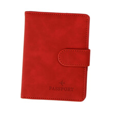 Cover Holder Case Fashionable Cards Protector Portable Travel Accessories PU Leather Card Case for Family red