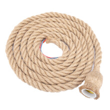 Retro Style Hemp Rope Pendant Light, Industrial Charm With Soft Safety Material For Your Home Decor (1.5M)