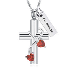 Personalize Cremation Cross Urn Necklace for Ashes Cross Urns Locket Pendant Ashes Holder Stainless Steel Memorial Jewelry