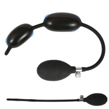 (4cmx34.5cm, Black) Inflatable Male Urethral Sounds Kits Double Ball Soft Silicone Horse Eye Stick Gradual Expansion Adult Toy for Play