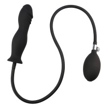 (75cm, Black 2) Silicone Inflatable Anal Plug with Flexible Sizes Anal Expander Pump Training Buttplug Adult Toy