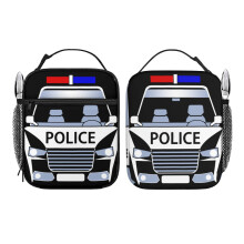 Sac à lunch isotherme portable de 25 cm (10 pouces) en forme de voiture de police, idéal pour les déplacements quotidiens.