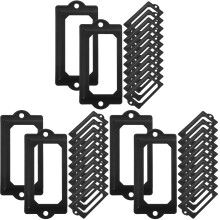 3Sets Black Metal Label Frames for Drawers Vintage Card Holder Set