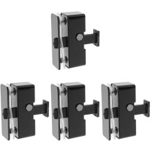 4Pcs Durable Zinc Alloy Door Slide Latch Black for Table Furniture