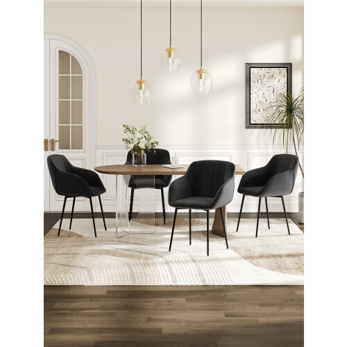 (Black, Set of 2) GOEURVANT Dining Chairs 1