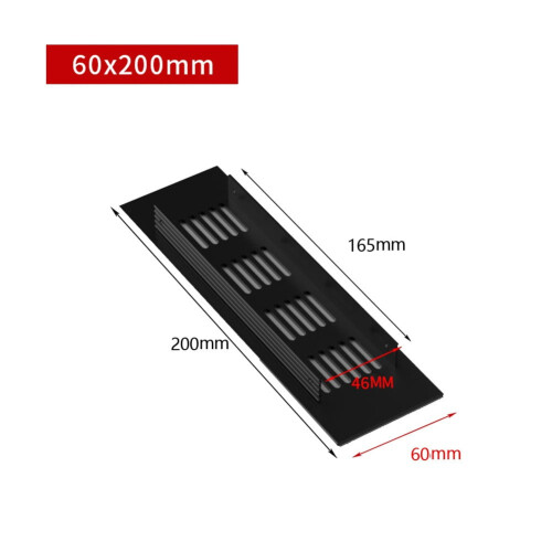 60Mm Aluminium Rectangular Cabinet Wardrobe Air Vent Grille Ventilation-Cover 1