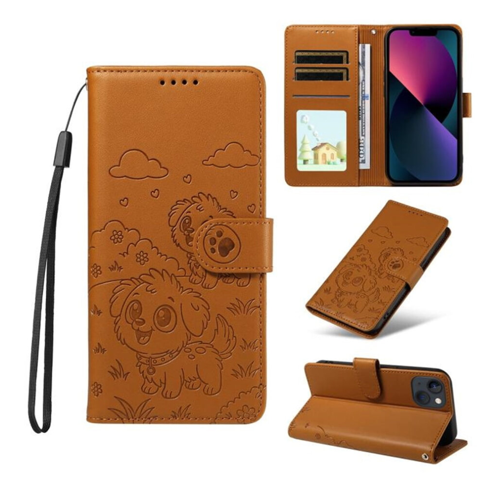 Leather Iphone 13 Mini Flip Case With Rfid Wallet Brown 971050359564