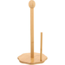 Kitchen Roll Paper Stand Wood Paper Towel Rack Countertop Rolling Towel Holder