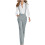 Women's Solid Jumpsuit with Front Zipper and Adjustable 2
