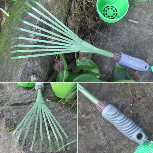 Compact Leaf Collector, 9-Teeth Garden Rake For Streamlined Garden Tasks 1