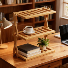 WZXPWT Wooden Mug Rack, Multi-Layer Storage Organizer with Elegant Design, Teacup Display Shelf for Home and Office Use, Stylish Decor for Tea Lovers