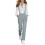 Women's Solid Jumpsuit with Front Zipper and Adjustable 7