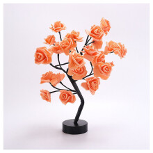 Lámpara de árbol de rosas con alimentación USB/pilas, luz nocturna de bonsái de 24 LED para dormitorio, oficina, residencia estudiantil: regalo