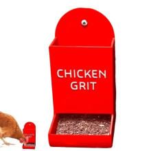 Oyster Shell and Grit Feeder, Hanging Chicken Feeder Trough, Chicken Coop Accessories (Black-B)