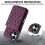 Dark Purple PU Leather RFID Wallet Case for iPhone 16 Plus 6