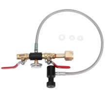 CO2Cylinder Refill Adapter High Pressure Stainless Steel Hose Connector With Pressure Indicator Universal Fit For Soda Makers Featuring Wear