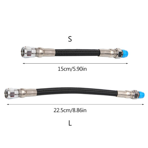 Black High Pressure Regulator Hose First Second Stage Octopus (15cm/22.5cm) 2