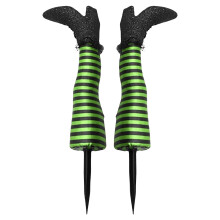 Piquets de jardin pour Halloween – Jambes de sorcière réalistes, mousse imperméable et polyester, 43 cm, installation facile
