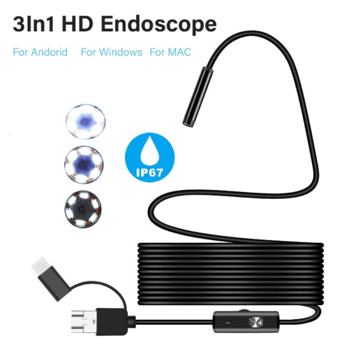 1/2/5m Micro USB Type-C Waterproof Endoscope Inspection Camera for Android Phone 1