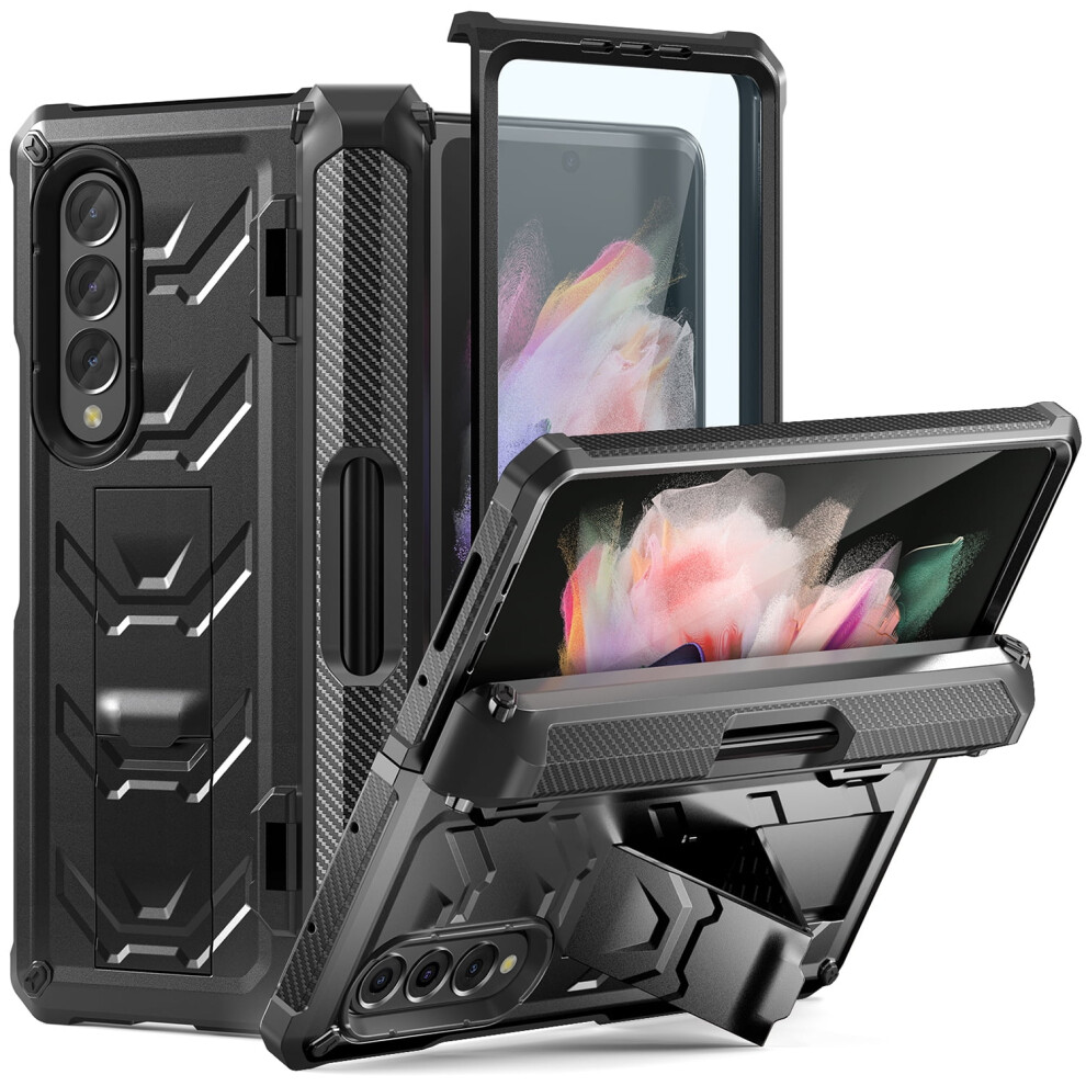 Tech Circle Case For Samsung Galaxy Z Fold 3 Â Dual-Layer, Shockproof, Rugged, Anti-Scratch, Black 9313598249104
