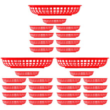 30Pcs Red Snack Basket Bread Tray Decorative Food Holder