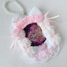 Handmade Lace Card Holder 3-inch Kawaii Kpop Photocard Holder Ribbon Bow Lolita Sweet Toploader Anime Itabag Display Keychain