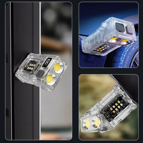 Φακός LED με μίνι USB επαναφορτιζόμενος από ABS με μαγνήτη ουράς και κλιπ καπέλου για 2
