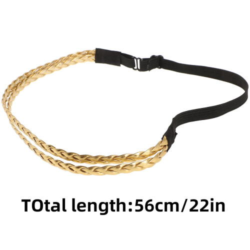Golden Braided Headband Elastic Stretch Hair Accessory 1