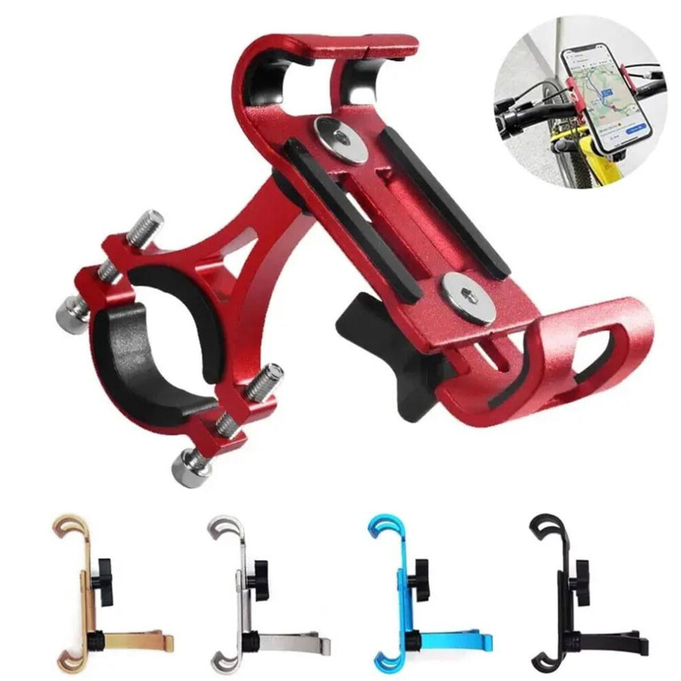 Aluminum Bike Phone Holder Mount – Compatible With All Cell Phones, Handlebar Clamp For Bicycle & Scooter, Black 9448990718214