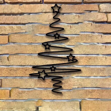 Small Christmas Tree 1pc Metal Christmas Tree Black Metal Christmas Tree Wall Art with Star Christmas Decor Portable Holiday Tree